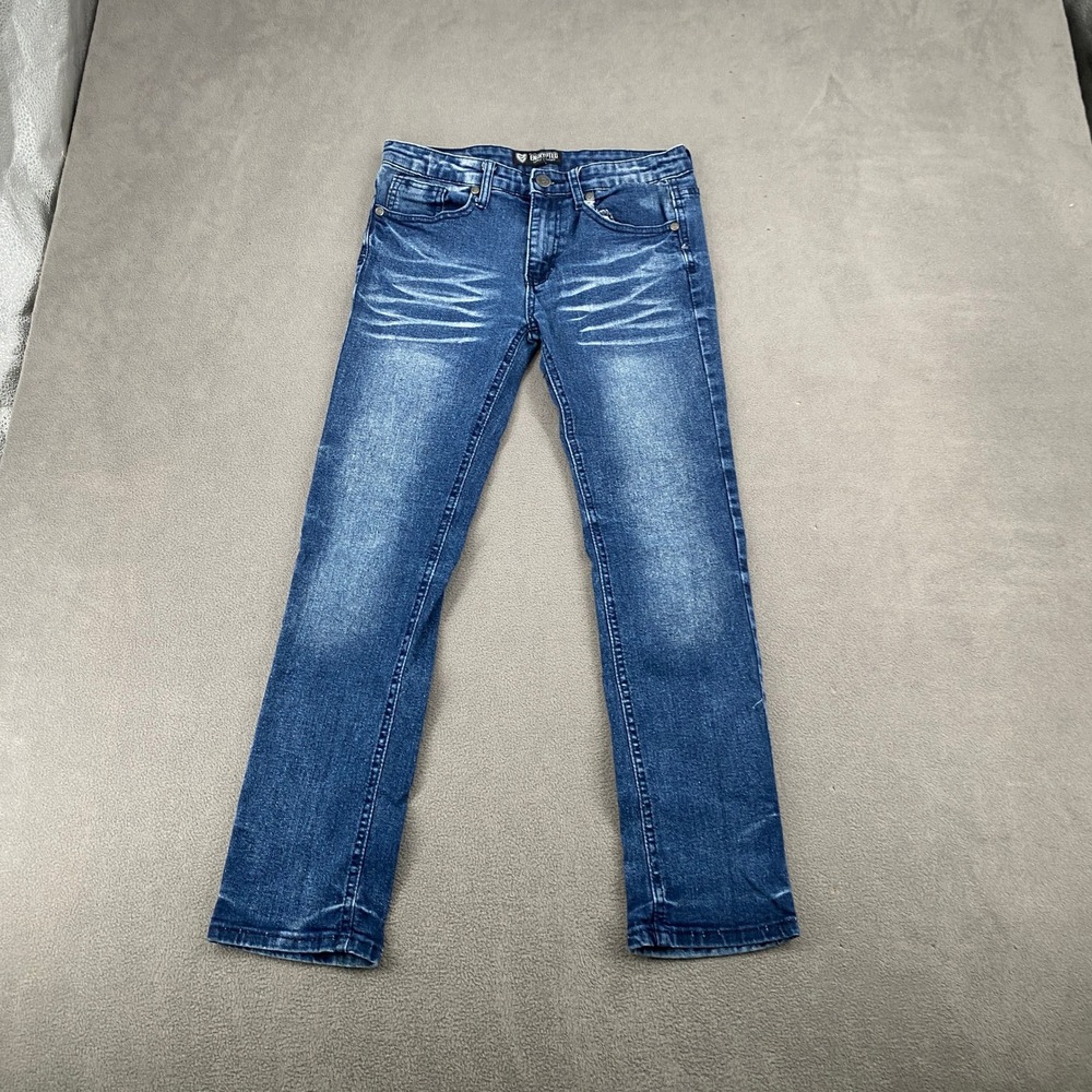 Envyred Slim Fit Blue Jeans Distressed Whiskered Denim Pants Mens Size 28x30